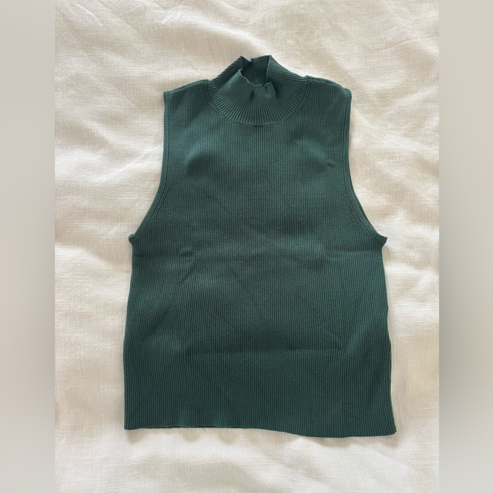 Madewell Women's Teal Ribbed Turtleneck Sweater